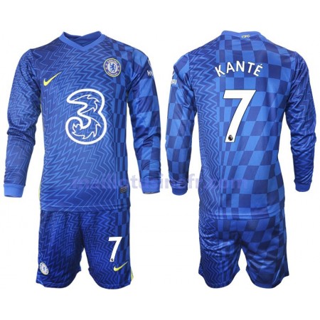 Maillot de Foot Chelsea Kante 7 Domicile 2021-22 Manches Longues - Enfant